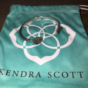 Kendra Scott silver cuff with black drusy
